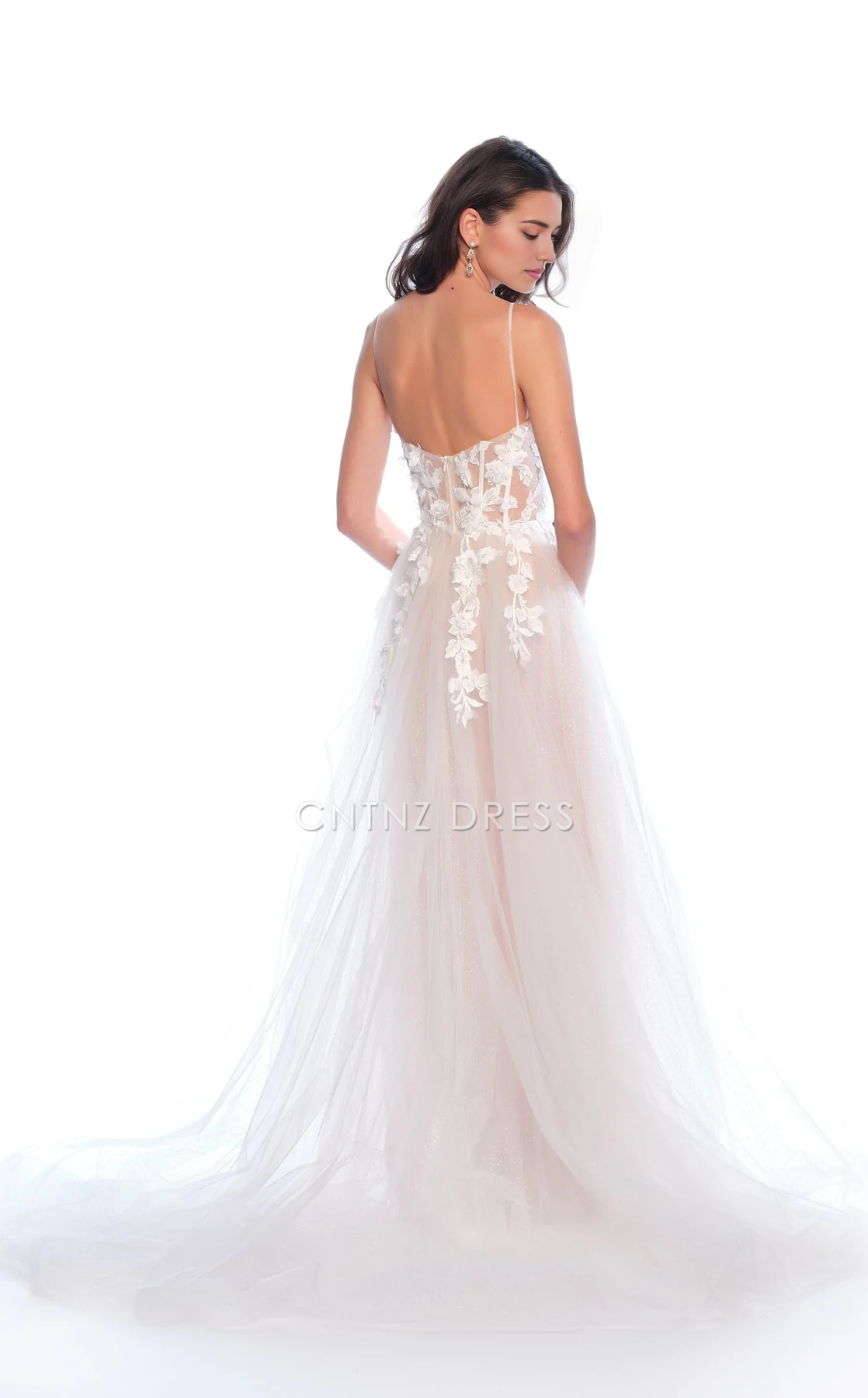 CNTNZ DRESS Exquisite A Line Spaghetti Strap Sweetheart Neckline Backless Floor-Length Fantastic Hot Sale Wedding Dress