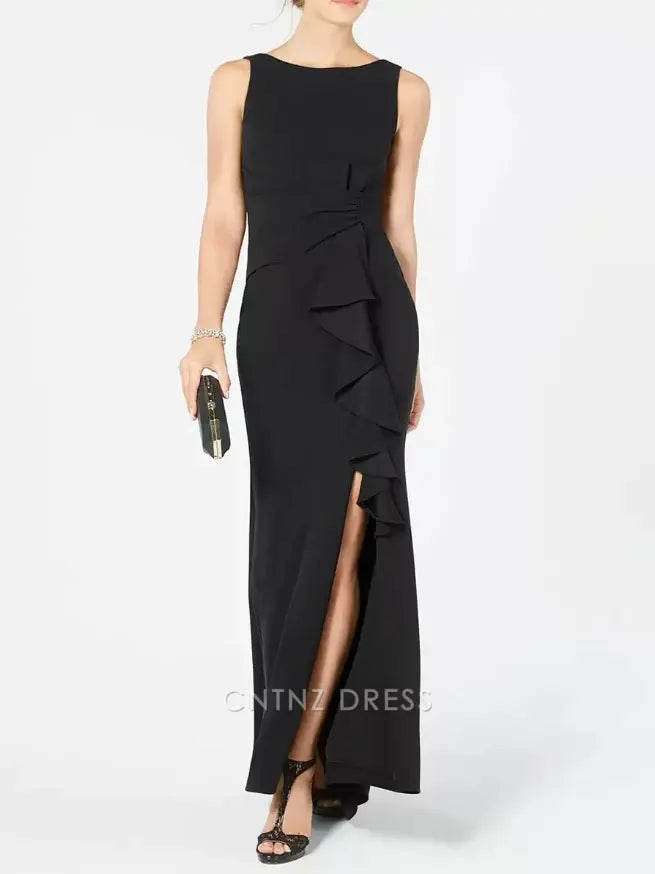 Wholesa Sheath Bateau Neck Sleeveless Pleated Wedding Guest Dresses Mother of the Bride Dresse