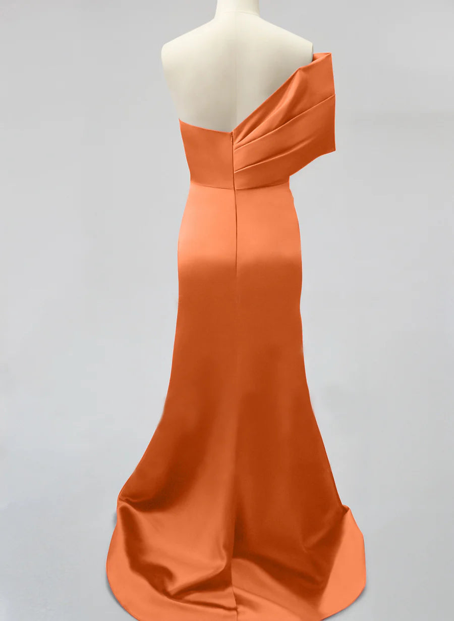 Wholesa Mermaid One-Shoulder Sleeveless Prom Dresses