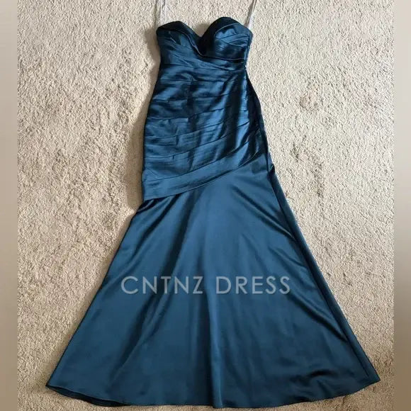 Wholesa Mermaid Strapless Satin Pleated formal dresses Bridesmaid Dresses evening gown Prom Dress