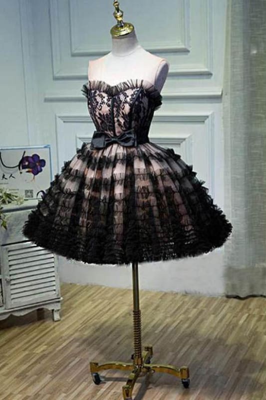 CNTNZ DRESS Hot Sale Homecoming Dress A Line Sheer Round Neck Tulle Bowknot Pretty Short Formal Dress Short Prom Dress