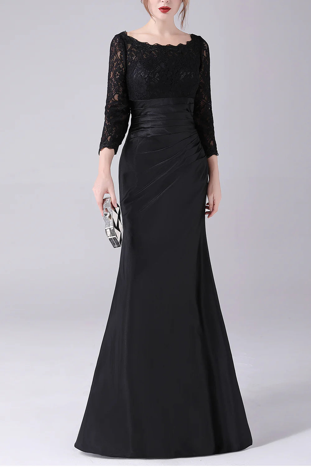 Wholesa A-line Neck Long Sleeves Mother of the Bride Dress