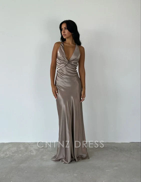 Wholesa Sheath Charming V Neck Long formal dresses Bridesmaid Dresses evening gown Prom Dress