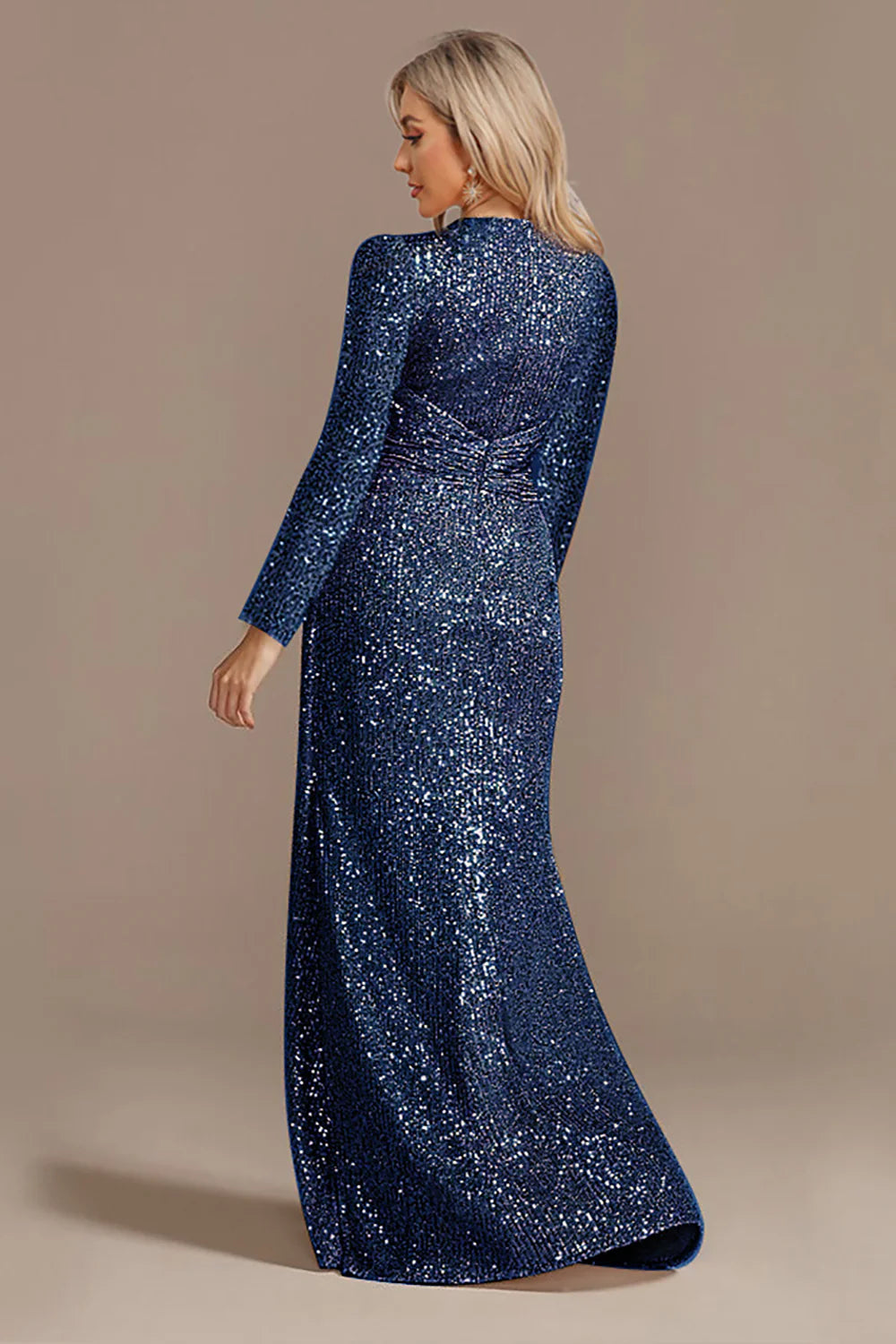 Wholesa A-line Glitter Mother of the Bride Dress with Long Sleeves