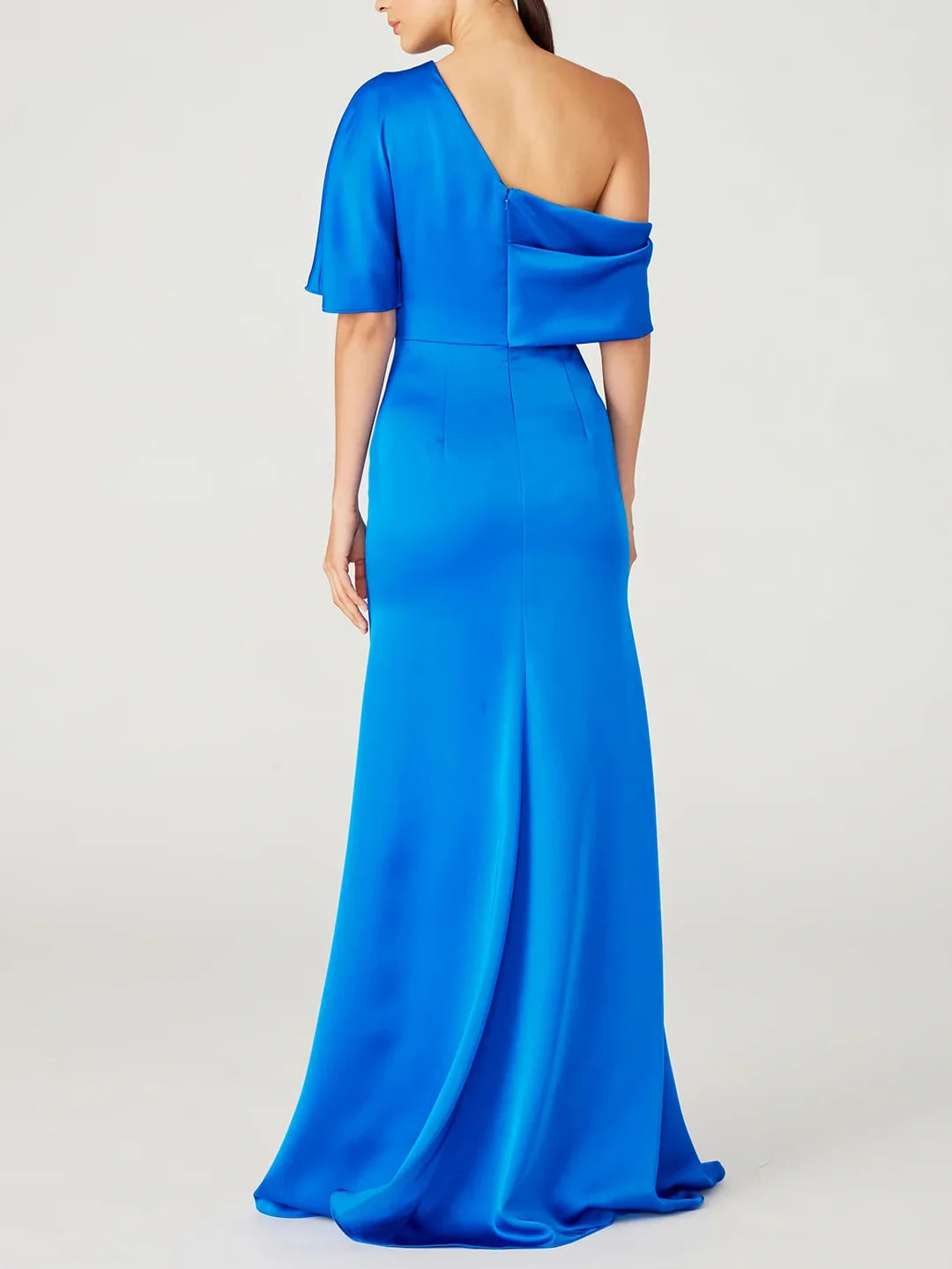 Wholesa A-Line One-Shoulder Half Sleeves Floor-Length Mother Of The Bride Dresses