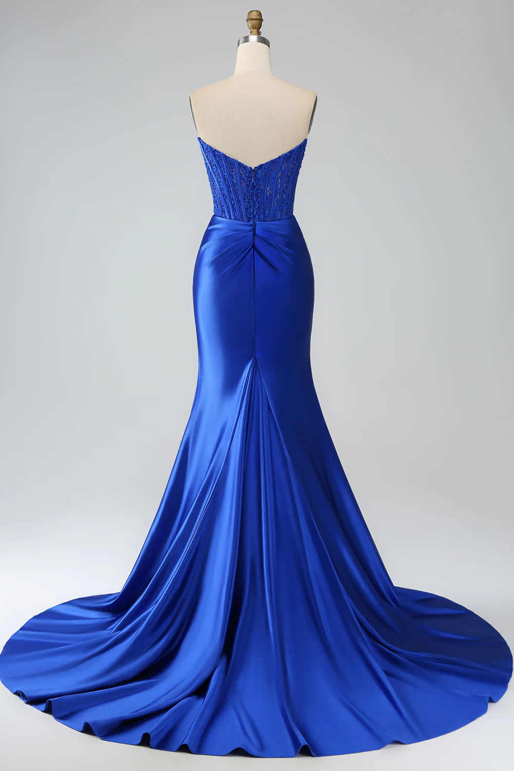 Wholesa Mermaid Strapless Long Prom Dress with Slit