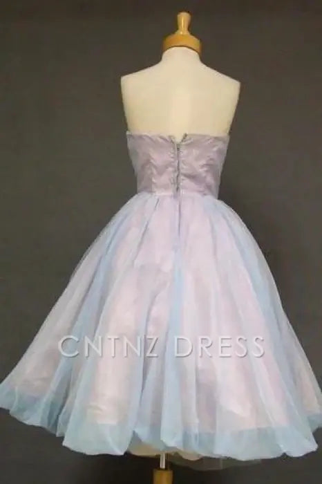 CNTNZ DRESS Hot Sale Short Prom Dress Elegant A-line Strapless Sweetheart Cute with Bowknot Tea-Length Homecoming Dress