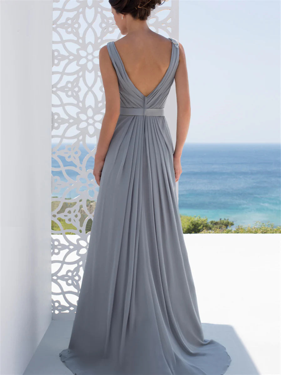 Wholesa A-Line V-Neck Floor-Length Mother Of The Bride Dresses