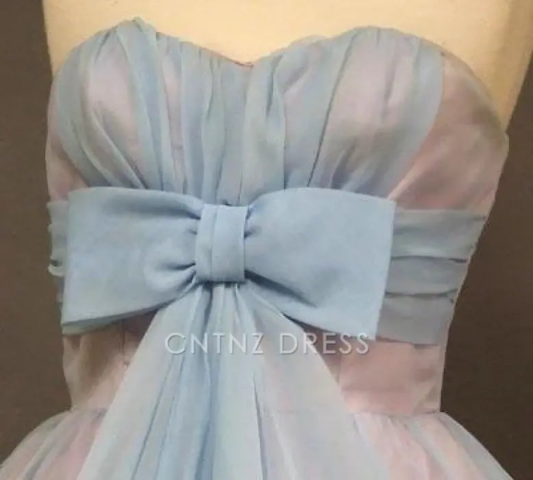 CNTNZ DRESS Hot Sale Short Prom Dress Elegant A-line Strapless Sweetheart Cute with Bowknot Tea-Length Homecoming Dress