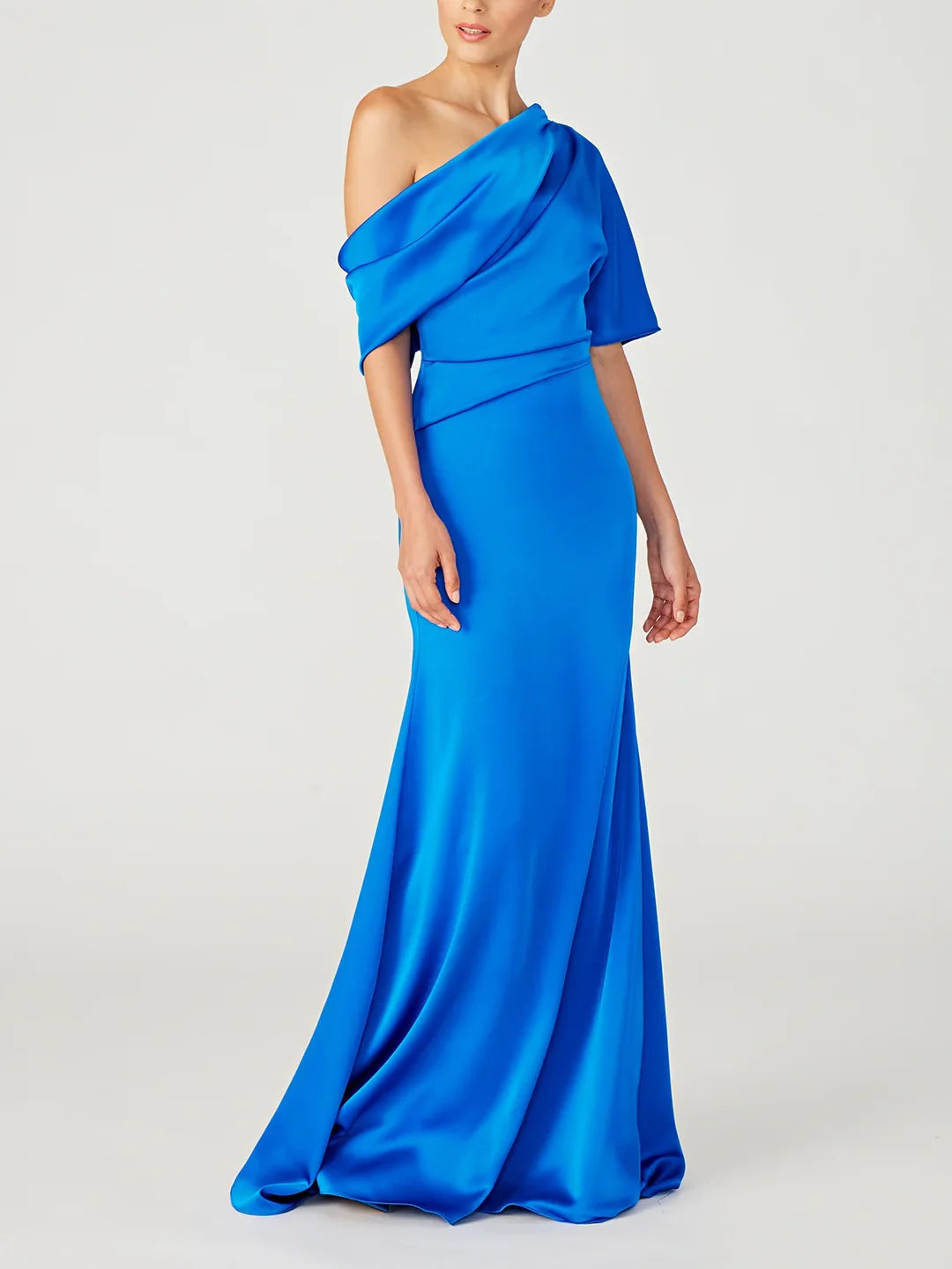 Wholesa A-Line One-Shoulder Half Sleeves Floor-Length Mother Of The Bride Dresses
