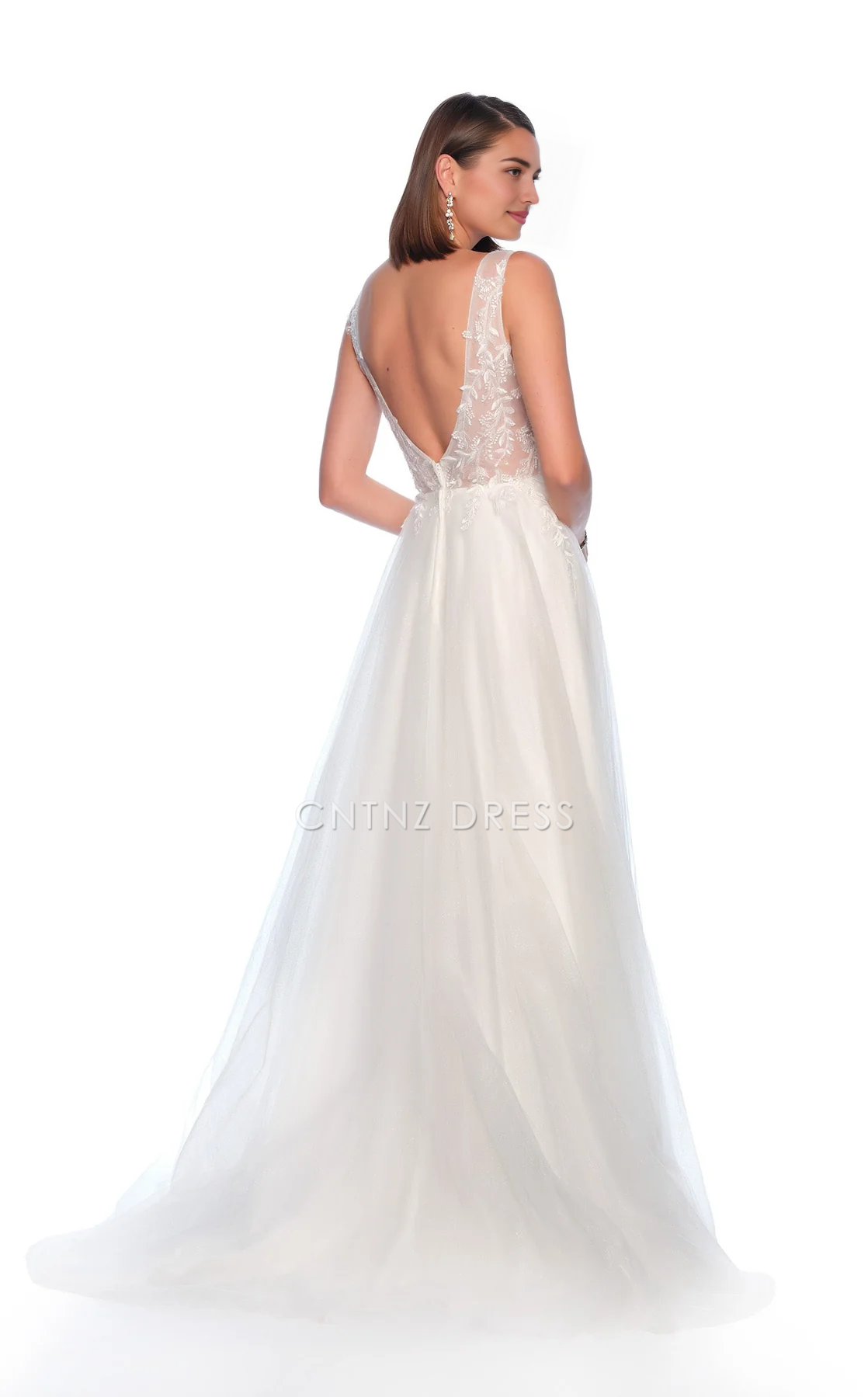 CNTNZ DRESS Exquisite A Line Sweetheart Neckline Spaghetti Strap Sleeveless Lace Applique Backless Fantastic Hot Sale Wedding Dress