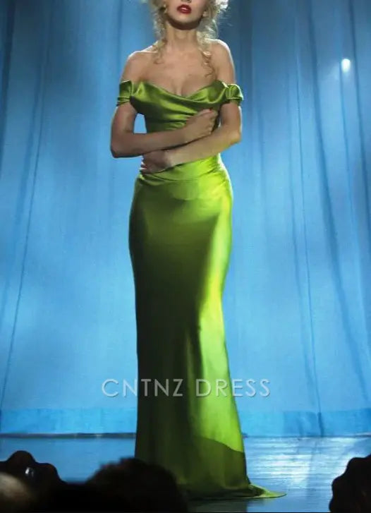 Wholesa Mermaid Off The Shoulder Satin Green formal dresses Bridesmaid Dresses evening gown Prom Dress