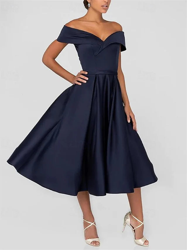 Wholesa A-Line Sweetheart Sleeveless Tea Length Cocktail Dresses