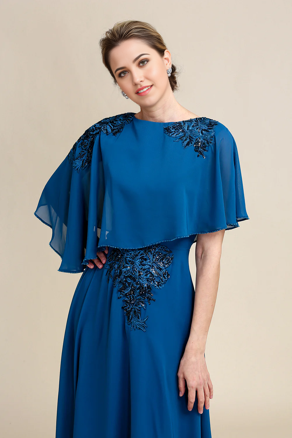 Wholesa A-line Chiffon Mother of the Bride Dress with Lace