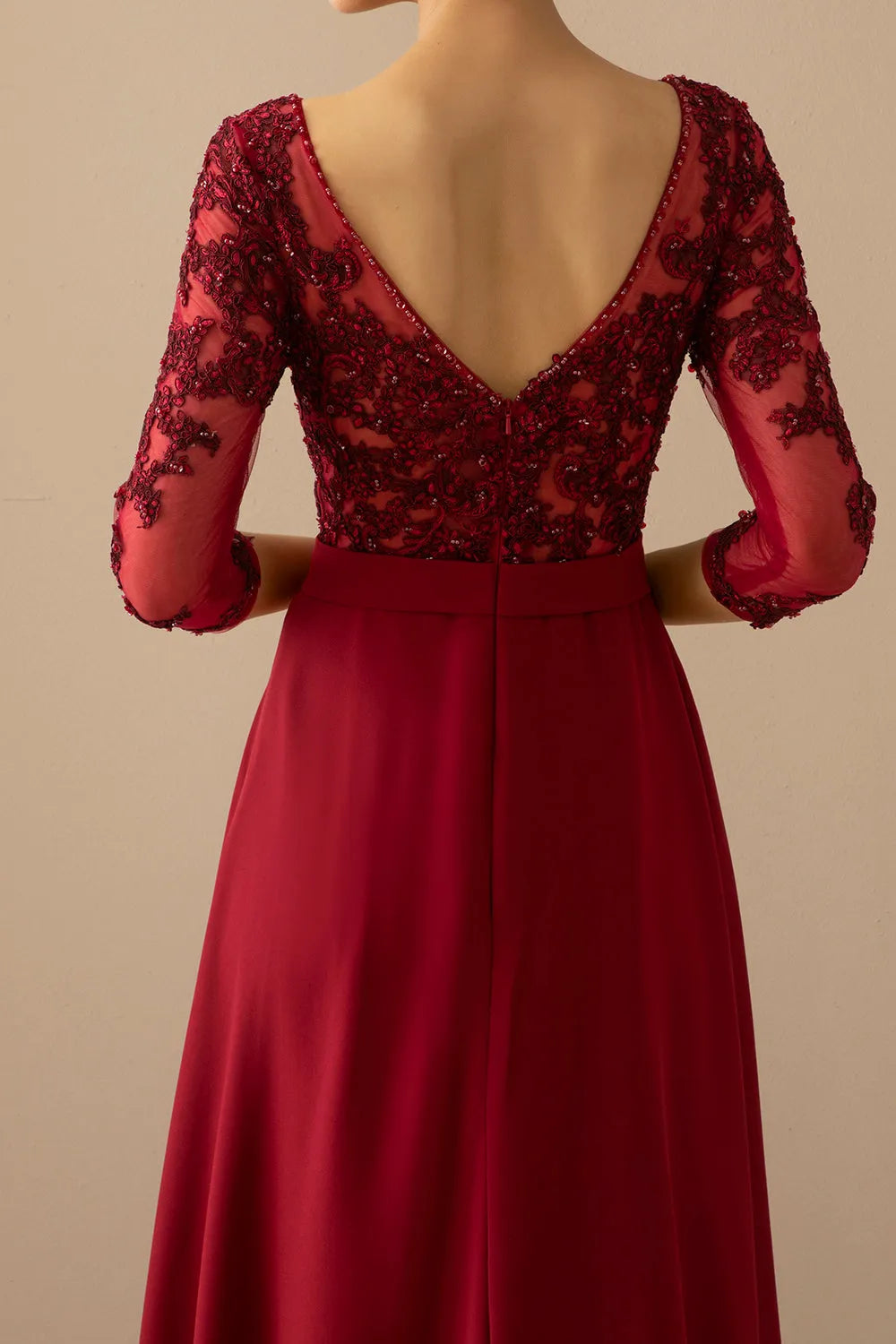 Wholesa A-line Illusion Sleeves Mother of the Bride Dress