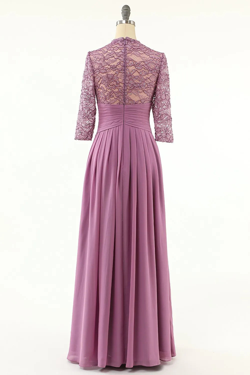 Wholesa A-line Chiffon Long Mother Of the Bride Dress with Lace