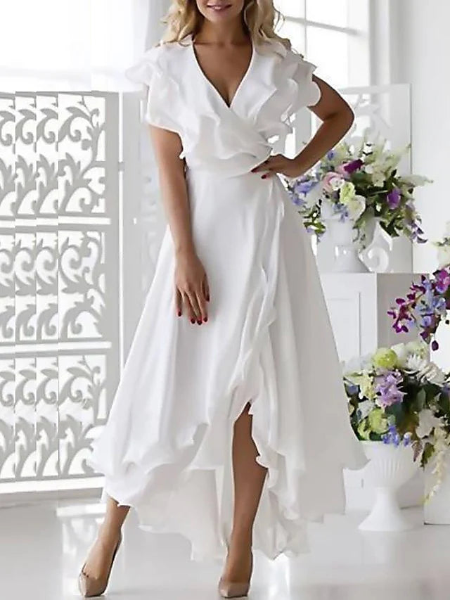 Wholesa A-Line V-Neck Asymmetrical Mother Of The Bride Dresses