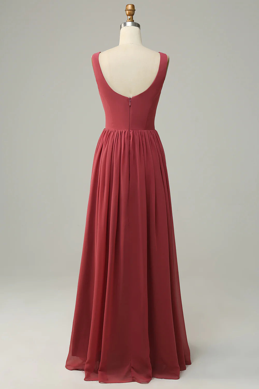 Wholesa V Neck Open Back Desert Bridesmaid Dress