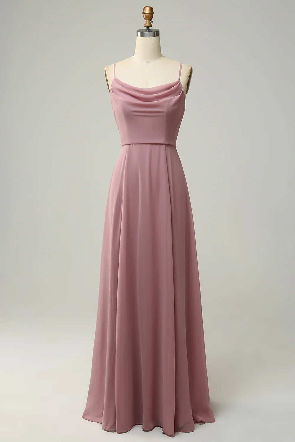 Wholesa Spaghetti Straps A Line Sleeveless Long Bridesmaid Dress