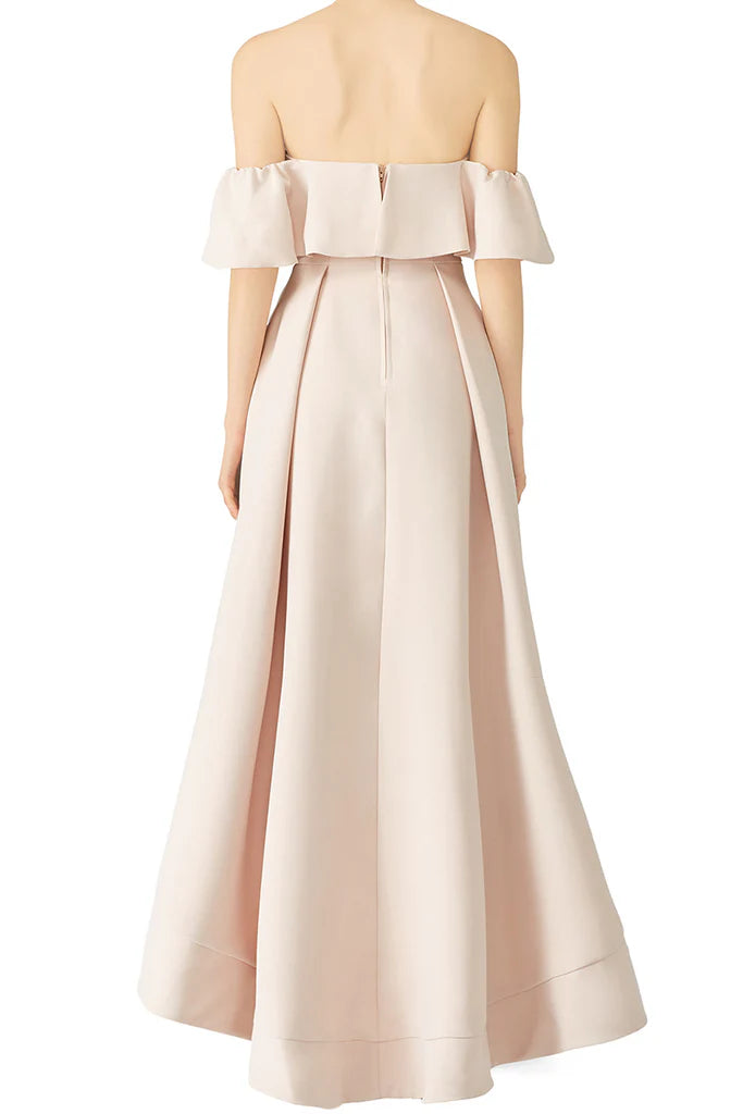 Wholesa Formal Off the Shoulder High Low Evening Gown Wedding Party Dress