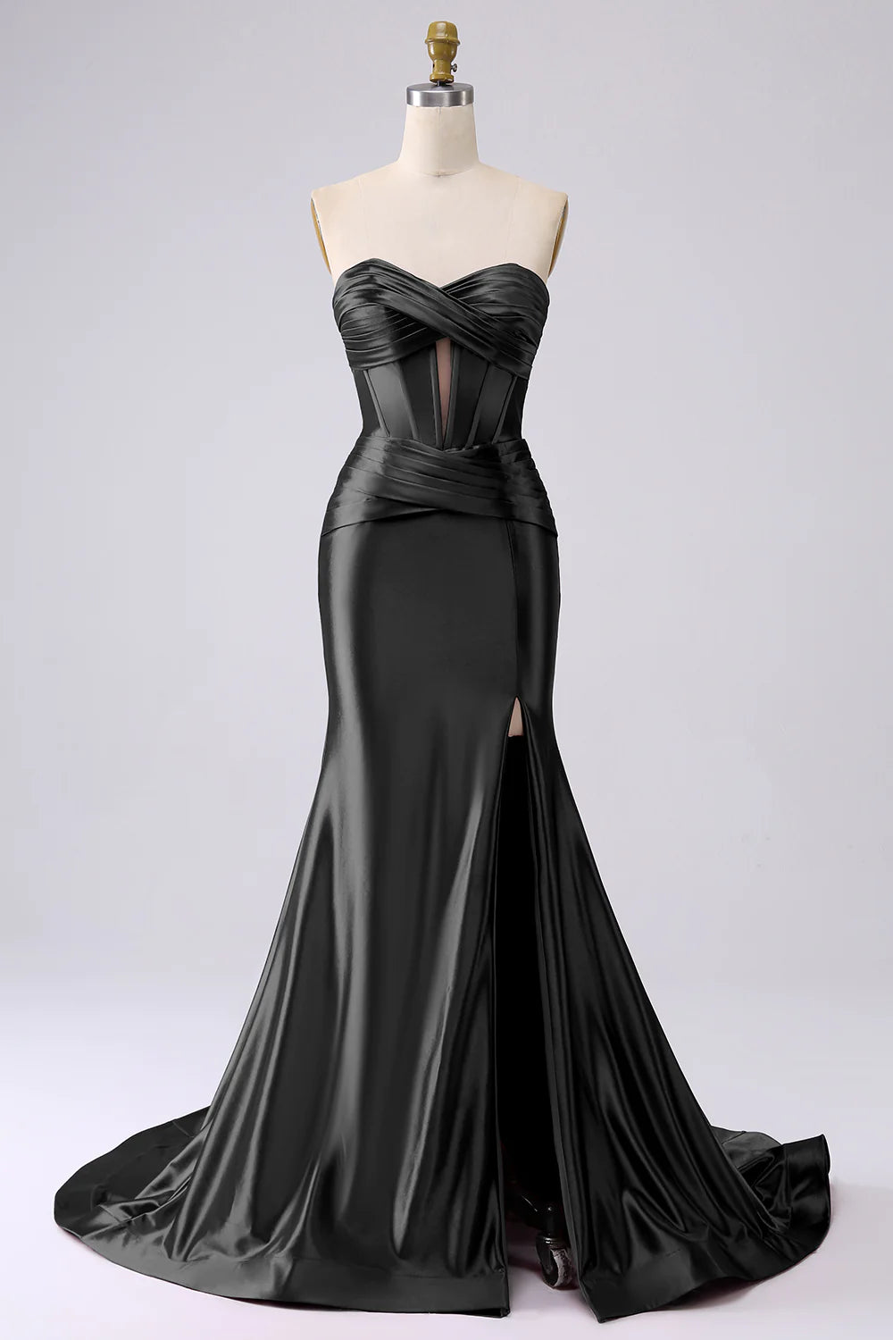 Wholesa Mermaid Sweetheart Corset Long Prom Dress with Slit