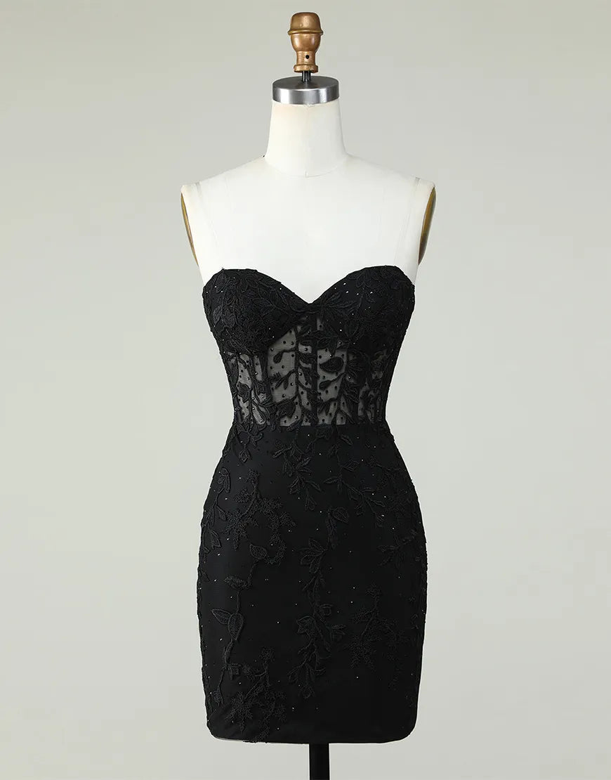 Wholesa Strapless Back Corset Tight Homecoming Dress