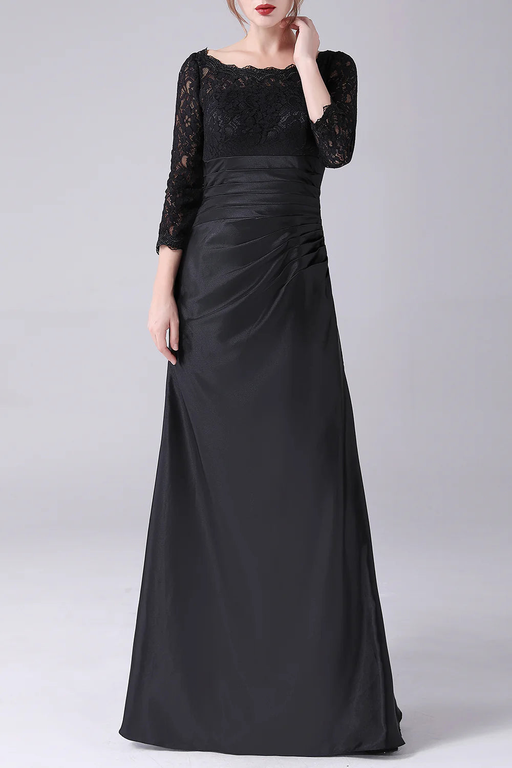 Wholesa A-line Neck Long Sleeves Mother of the Bride Dress