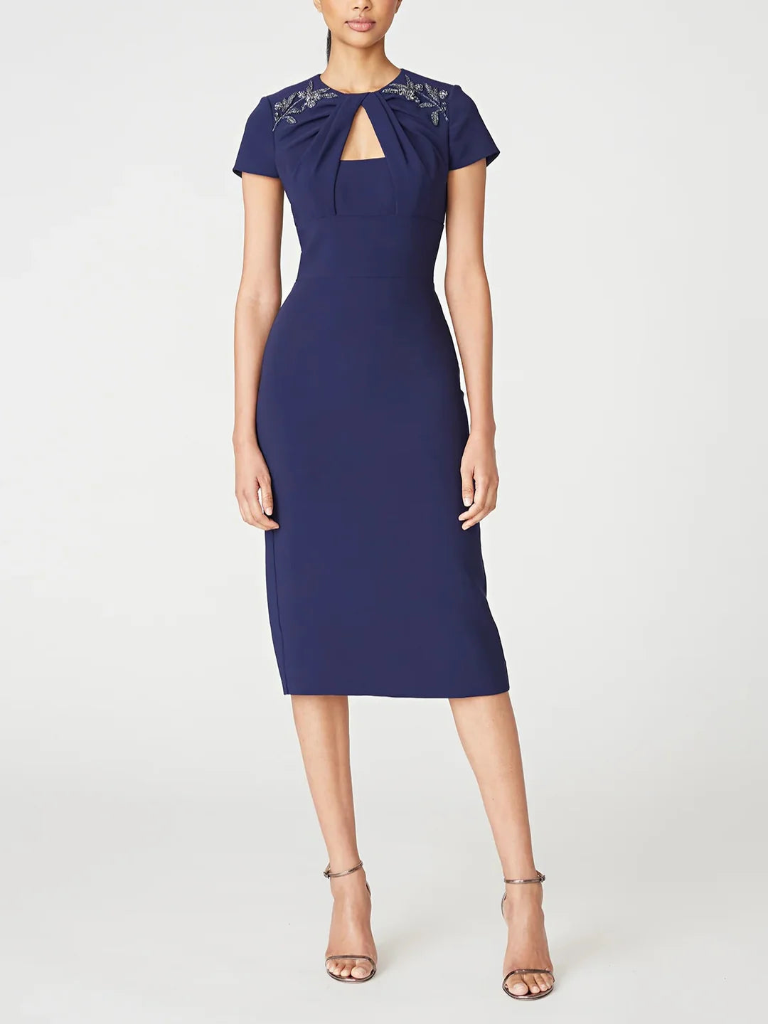 Wholesa Sheath Off-The-Shoulder Short Sleeves Tea-Length Mother Of The Bride Dresses