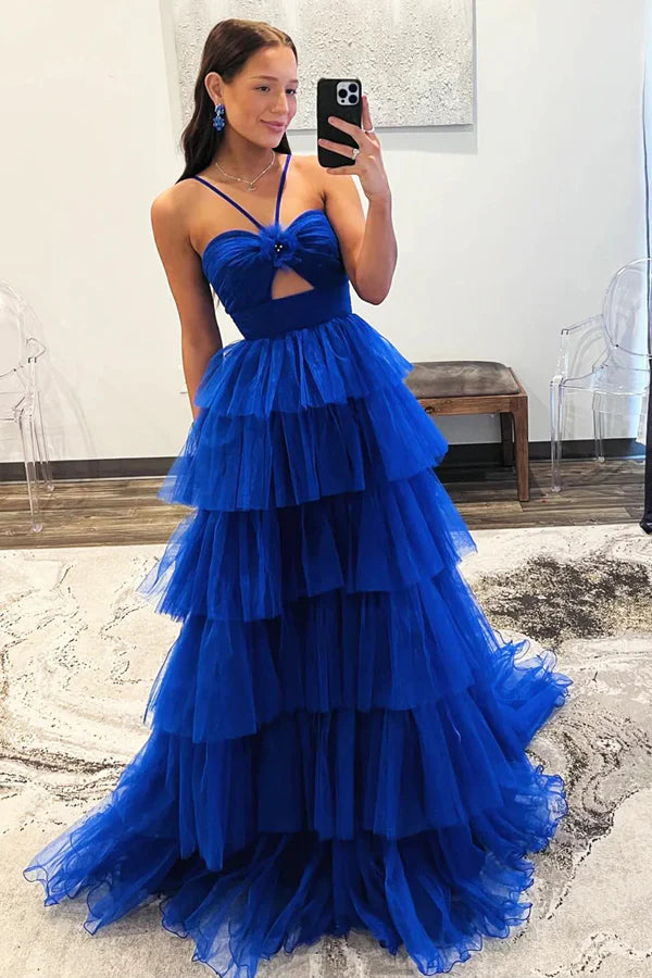 Wholesa A-line Tulle Layers Long Formal Dress Princess Prom Dresses