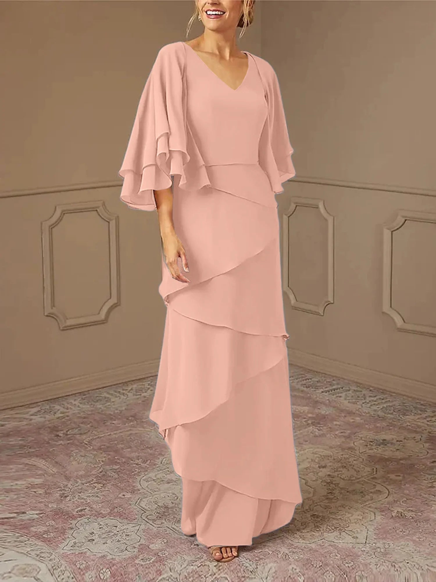 Wholesa Sheath Column V-Neck Mother Of The Bride Dresses