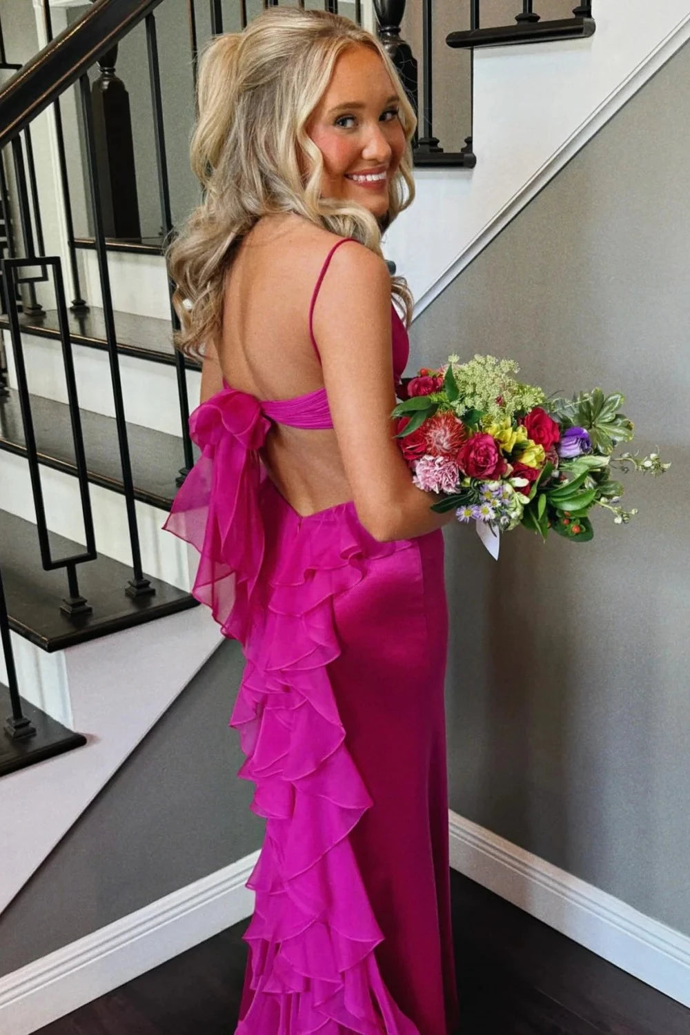 Bold Mermaid Sweetheart Spaghetti Strap Open-Back Floor Length Formal Prom dresses