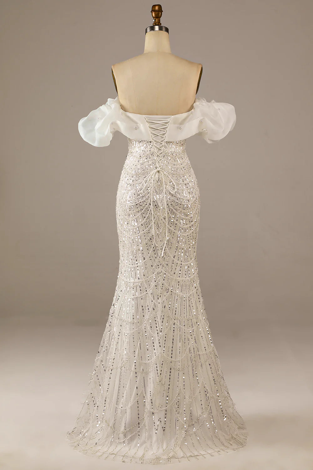 Wholesa Mermaid Sequined Floor-Length Wedding Dress