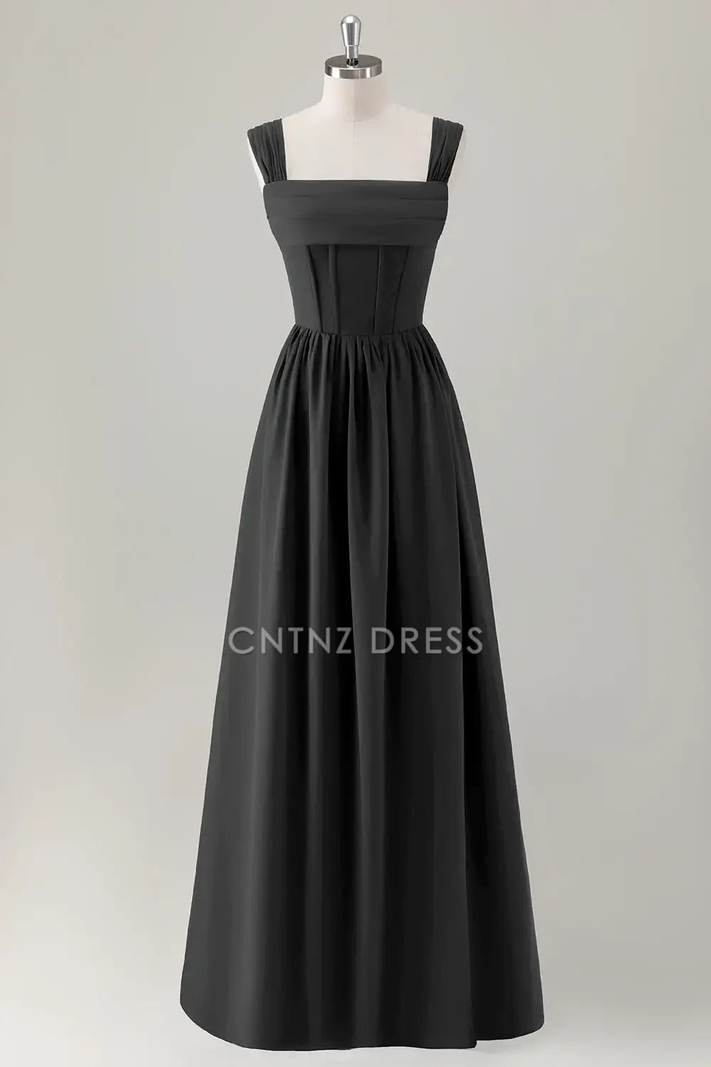 CNTNZ DRESS A-Line Square Neck Pleated Corset Lace Up Back Elegant Long Hot Sale Prom Dress