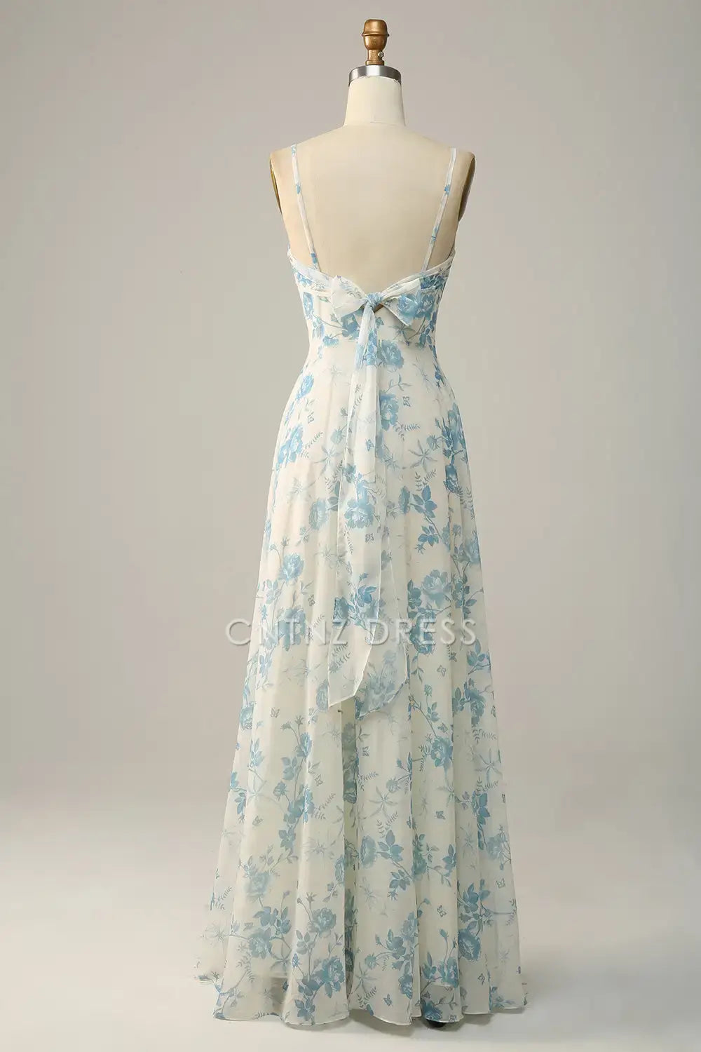 CNTNZ DRESS A Line Spaghetti Straps Sweetheart Backless Printing Exquisite Retro Long Prom Dress