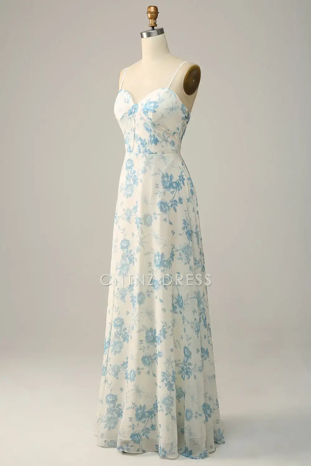 CNTNZ DRESS A Line Spaghetti Straps Sweetheart Backless Printing Exquisite Retro Long Prom Dress