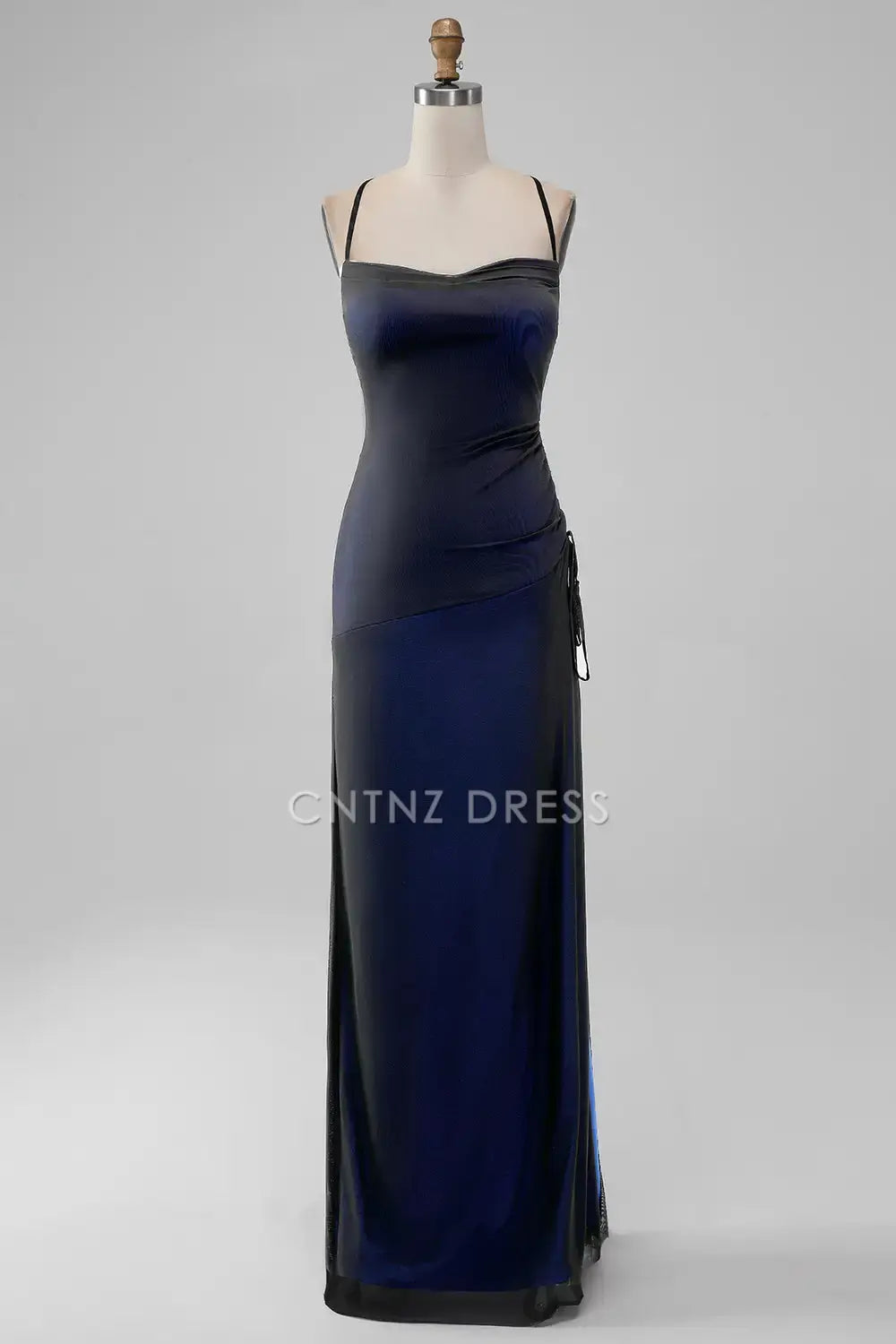 CNTNZ DRESS Charming Sheath Spaghetti Straps Backless Side Fork Floor Length Sexy Hot Sale Prom Dress