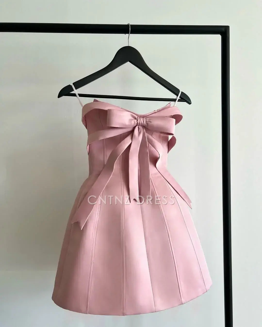 CNTNZ DRESS Cute A Line Strapless Sweetheart Pink with Bowknot Exquisite Cocktail Dress Short Homecoming Dress