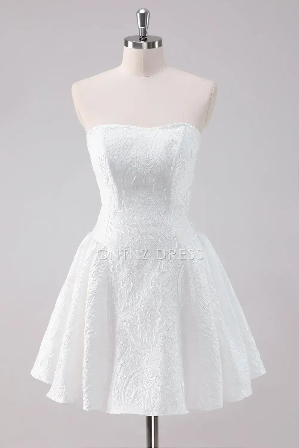 CNTNZ DRESS Elegant Simple A-Line Strapless Lace Fashion Short Dress Hot Sale Homecoming Dress