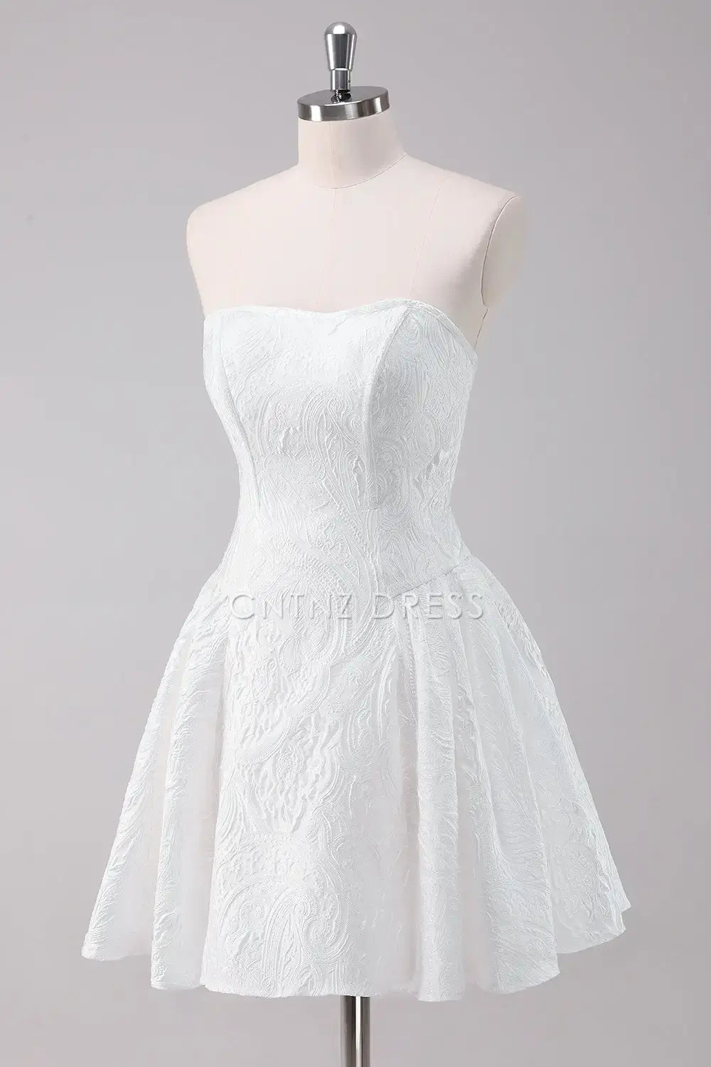 CNTNZ DRESS Elegant Simple A-Line Strapless Lace Fashion Short Dress Hot Sale Homecoming Dress