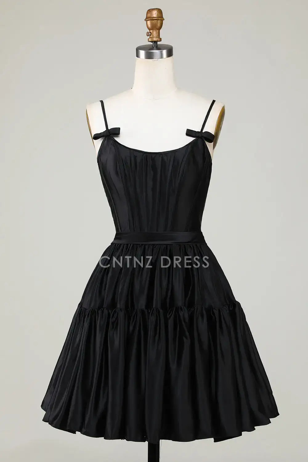 CNTNZ DRESS Elegant Trendy A-Line Spaghetti Straps Pleated Short Dress Hot Sale Homecoming Dress