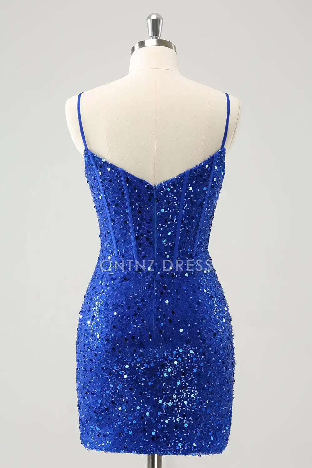 CNTNZ DRESS Exquisite Sparkly Spaghetti Strap Corset Sequins Short Dress Hot Sale Homecoming Dress