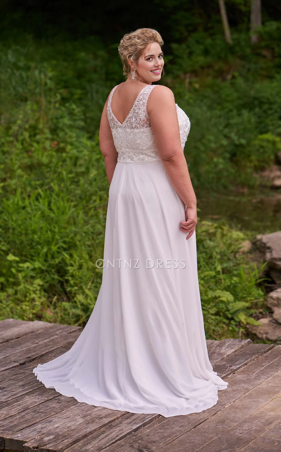 CNTNZ DRESS Fashion A Line Sweetheart Neckline Sleeveless Lace Plus Size Elegant Hot Sale Wedding Dress