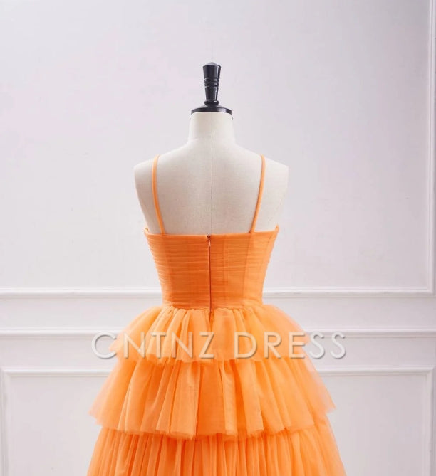 CNTNZ DRESS Hot Sale Homecoming Dress A-Line Spaghetti Strap Keyhole Layering Ruffle Charming Short Dress