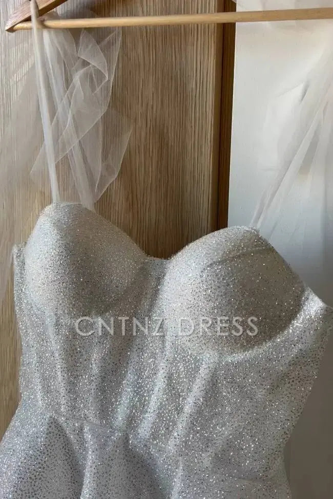 CNTNZ DRESS Hot Sale Homecoming Dress A-Line Sweetheart Neckline Tie Shoulder Backless Sparkle Short Prom Dress Short Dress