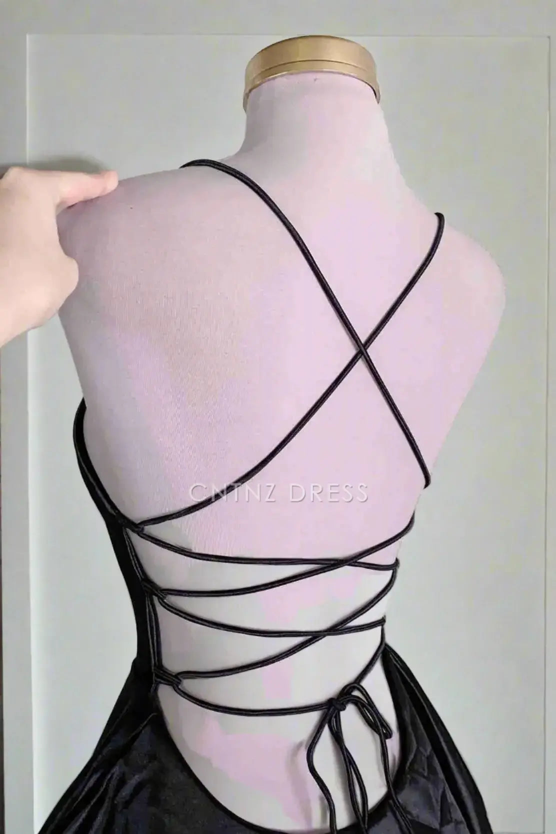 CNTNZ DRESS Hot Sale Homecoming Dress Charming A-Line Spaghetti Strap Lace-Up Backless Simple Sexy Short Party Dress Mini Dress