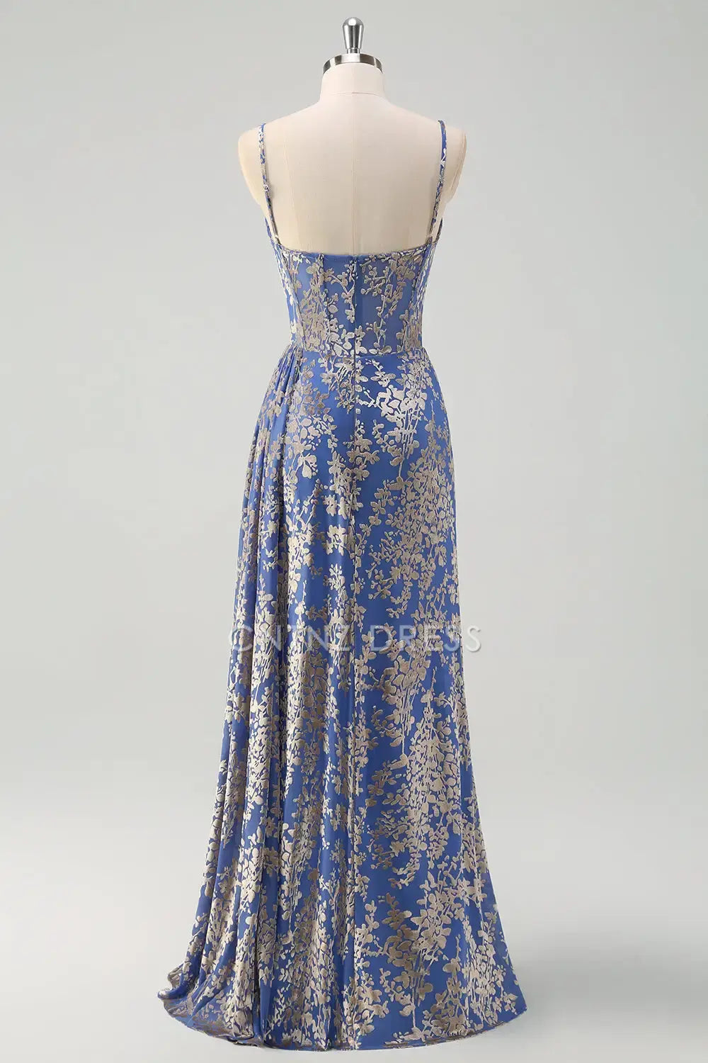 CNTNZ DRESS Mermaid Corset Spaghetti Straps Retro Printing Slit Charming Hot Sale Prom Dress