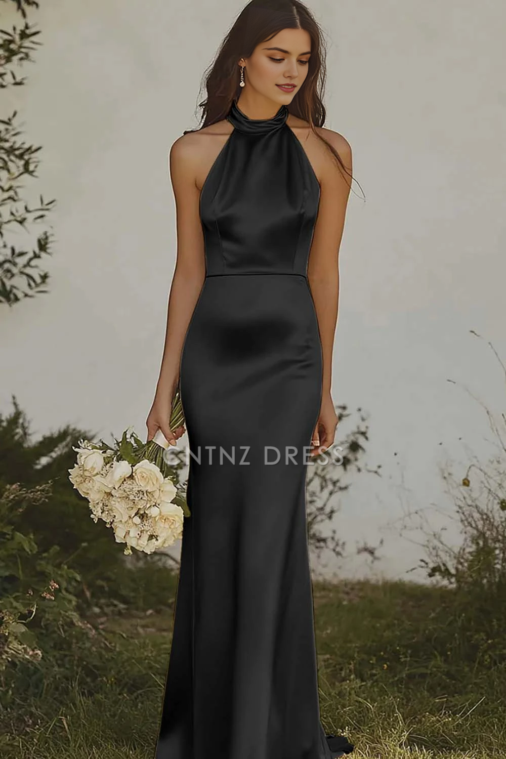 CNTNZ DRESS Mermaid Halter Sleeveless Backless Elegant Long Hot Sale Prom Dress