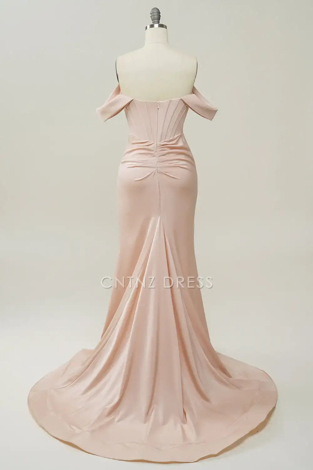 CNTNZ DRESS Mermaid Off-The-Shoulder Pleated Side Fork Elegant Long Hot Sale Prom Dress