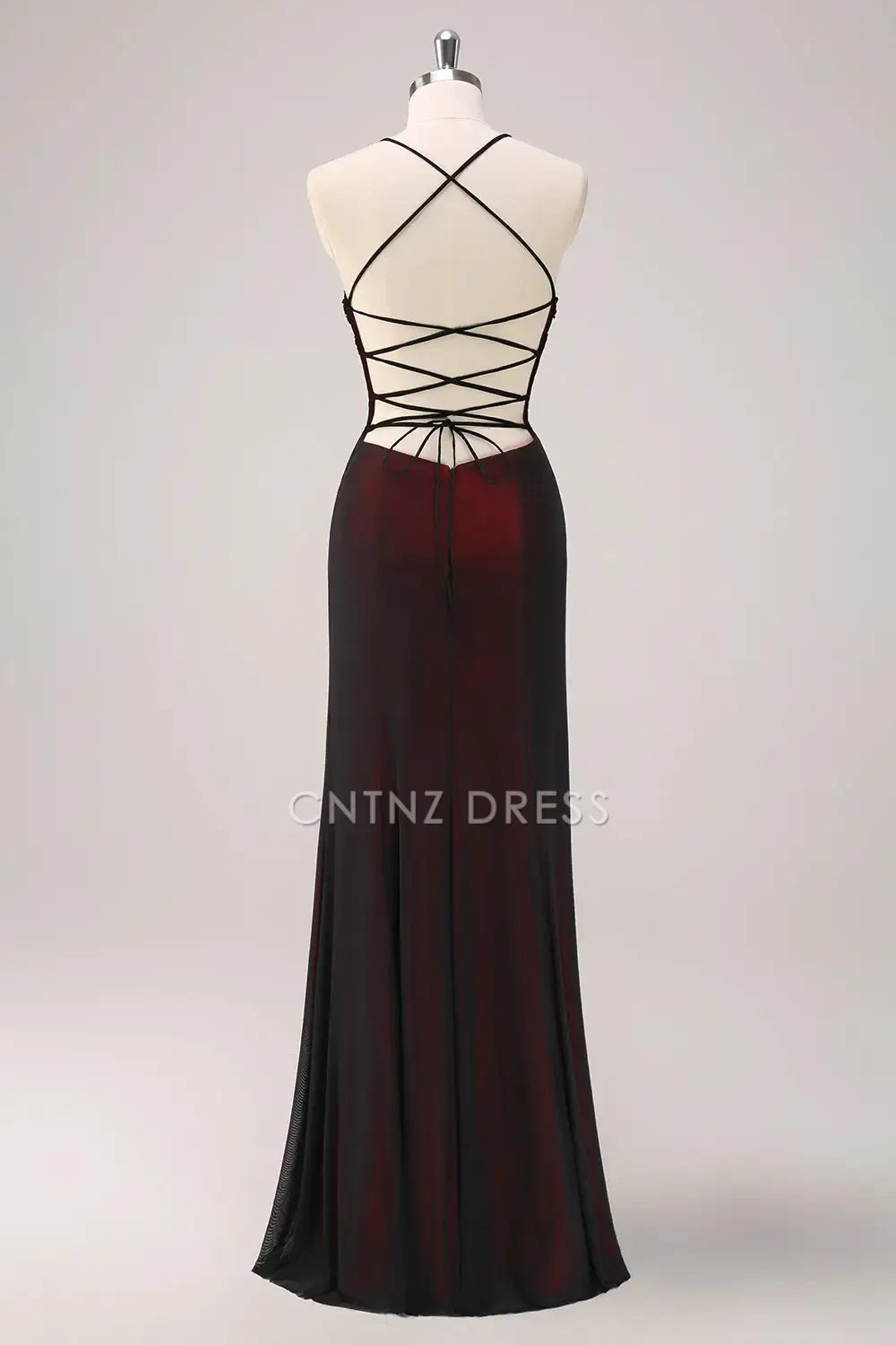 CNTNZ DRESS Mermaid Spaghetti Straps Backless Beading Charming Long Hot Sale Prom Dress