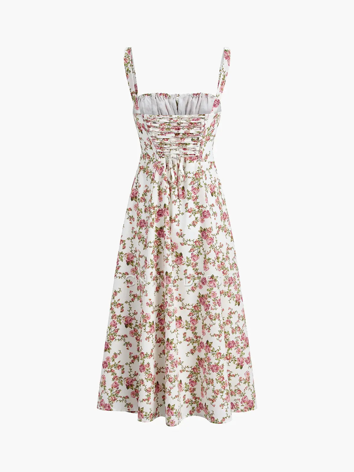 CNTNZ DRESS New Prom Dress A Line Low-Cut Shoulder Strap Sleeveless Side Fork Retro Rosebud Floral Elegant Formal Women's Dress
